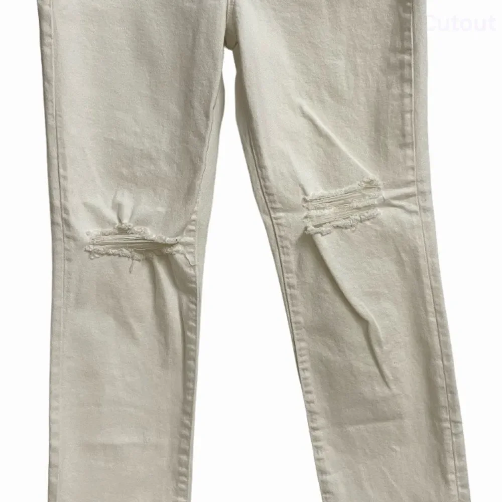 Madewell The Perfect Vintage Crop Jeans Women's 26 Off-White Knee-Rip Edition - Picture 7 of 16